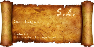 Suh Lajos névjegykártya